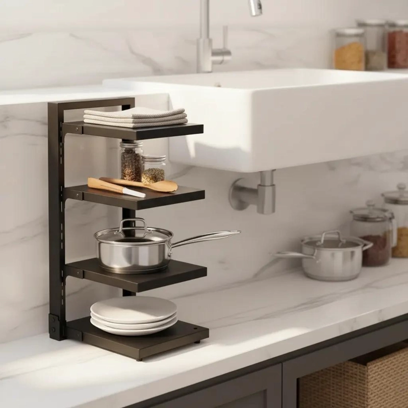 ORGANIZADOR DE COCINA VERTICAL PARA OLLAS Y SARTENES DE 4 NIVELES - 3