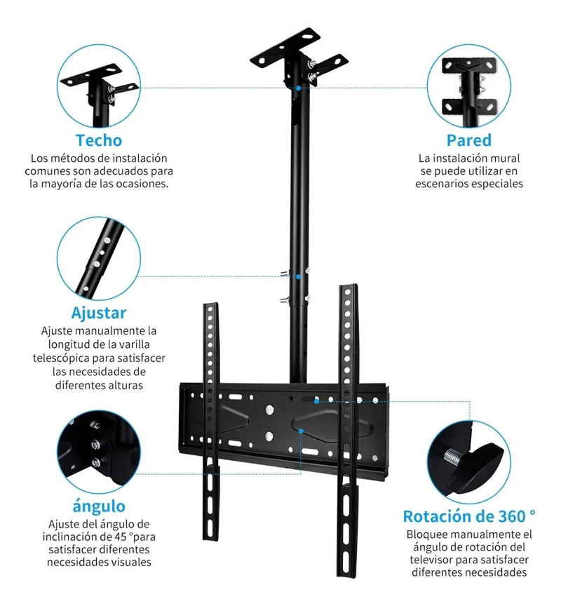 SOPORTE DE TECHO PARA TV AJUSTABLE DE 26 A 60 PULGADAS - 3