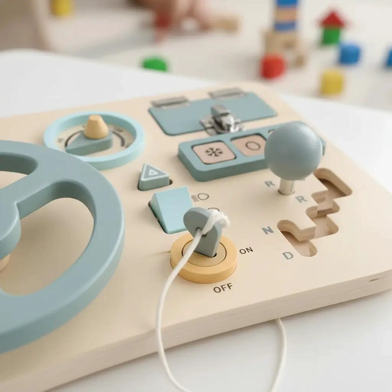 TABLERO SENSORIAL DE MADERA PARA DESARROLLO INFANTIL - 10