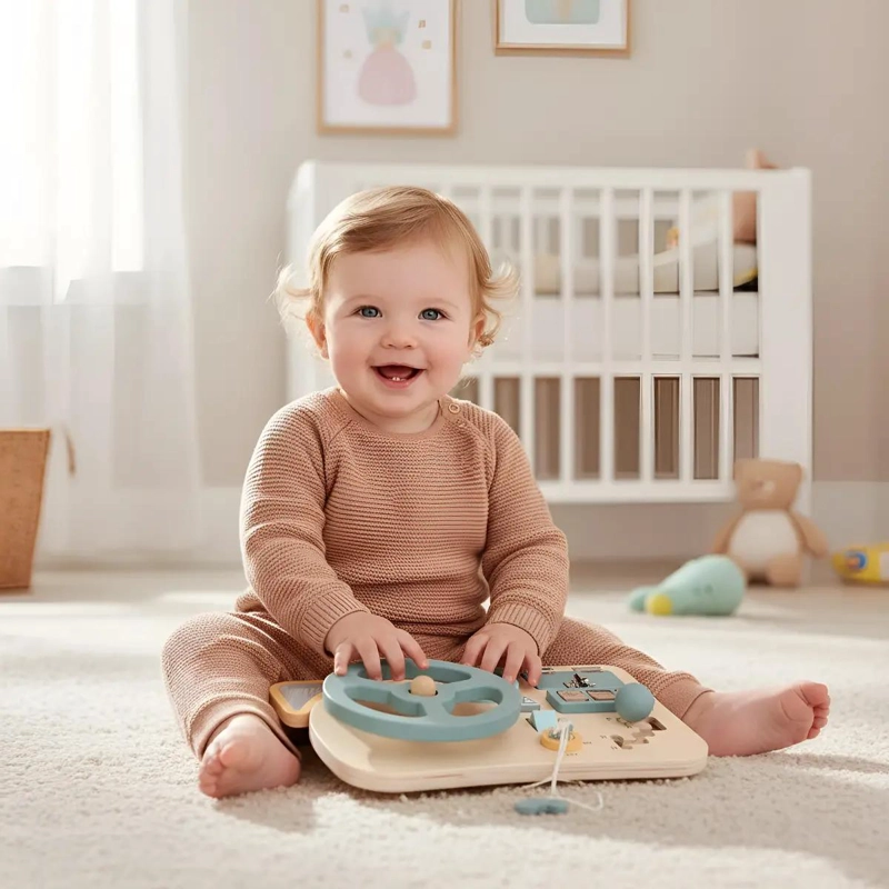 TABLERO SENSORIAL DE MADERA PARA DESARROLLO INFANTIL - 3