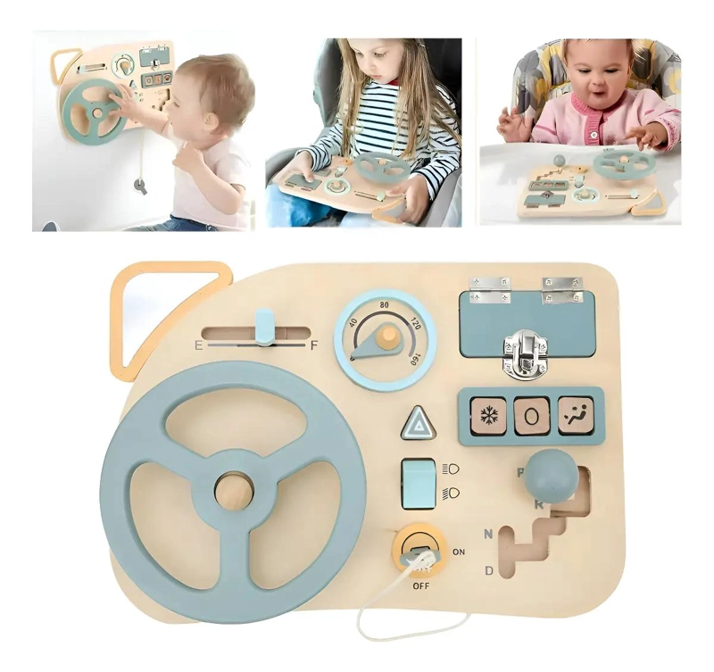 TABLERO SENSORIAL DE MADERA PARA DESARROLLO INFANTIL - 5