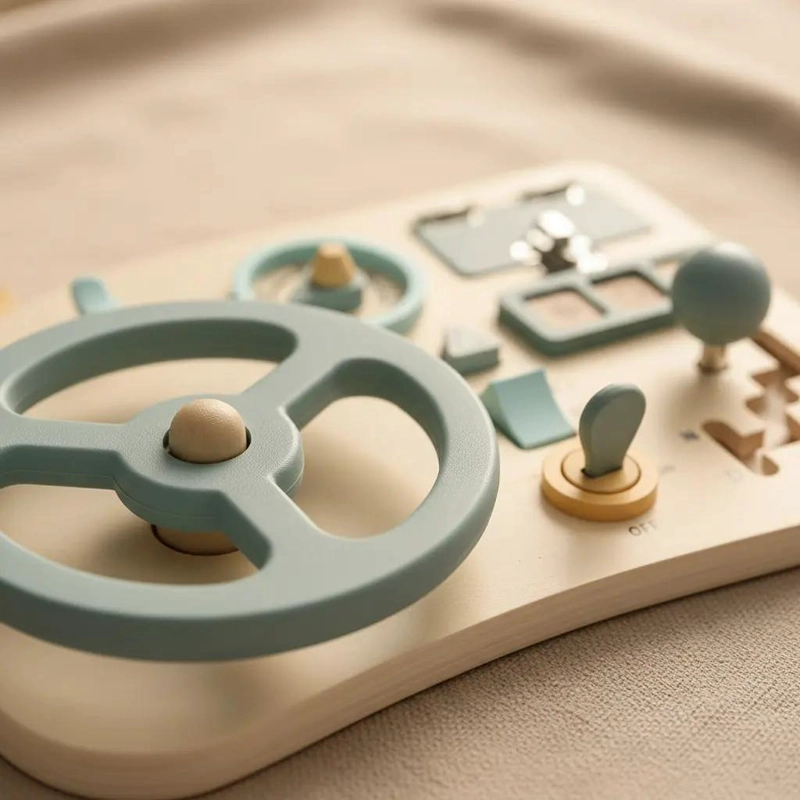 TABLERO SENSORIAL DE MADERA PARA DESARROLLO INFANTIL - 7