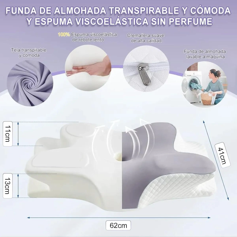 ALMOHADA ORTOPE DICA CERVICAL DE ESPUMA VISCOELASTICA PARA SOPORTE ERGONOMICO - 5