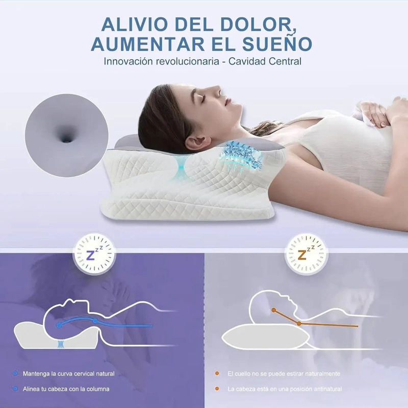 ALMOHADA ORTOPE DICA CERVICAL DE ESPUMA VISCOELASTICA PARA SOPORTE ERGONOMICO - 7