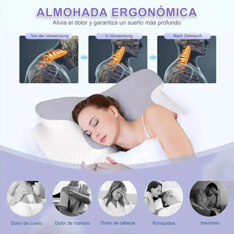 ALMOHADA ORTOPE DICA CERVICAL DE ESPUMA VISCOELASTICA PARA SOPORTE ERGONOMICO - 8