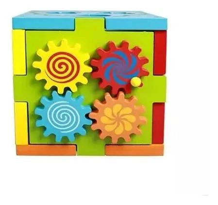 CUBO GIRATORIO DIDACTICO DE MADERA PARA NIÑOS - 2