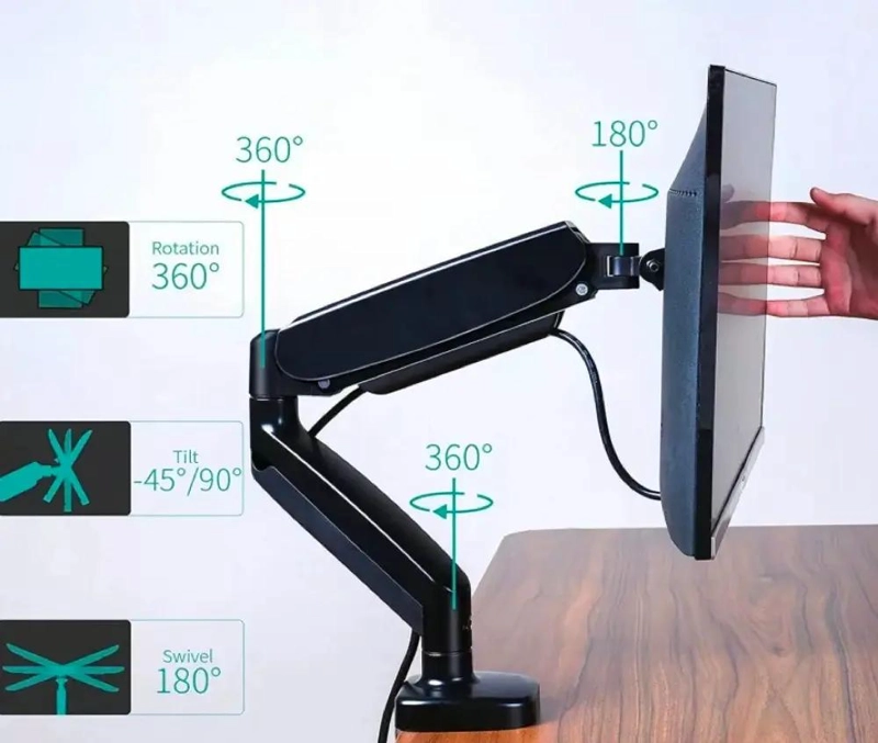 SOPORTE NEUMATICO PARA MONITOR DE ESCRITORIO 13 A 27 PULGADAS - 5