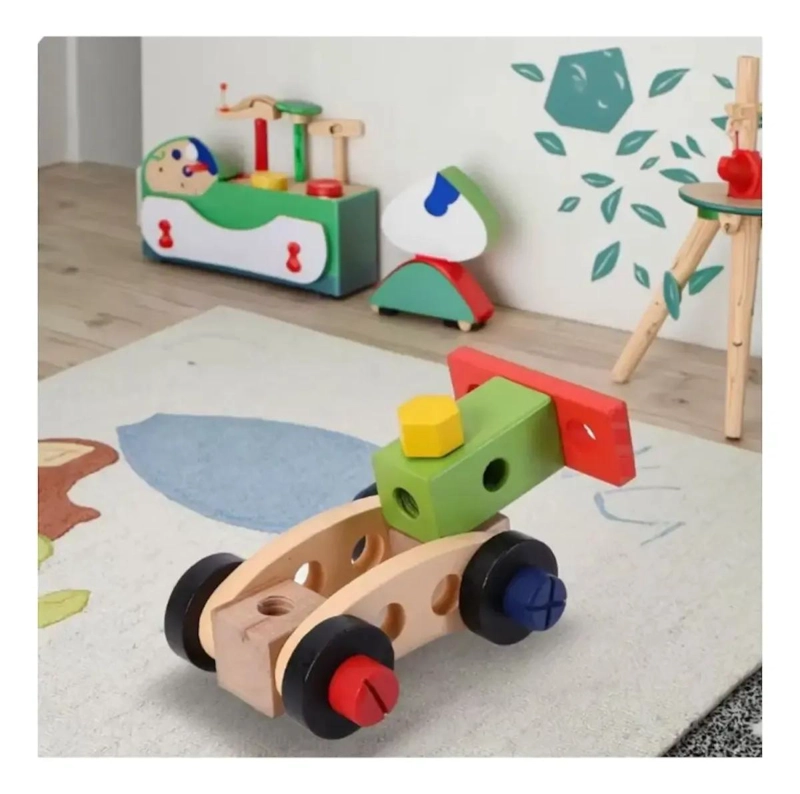 CAJA DE HERRAMIENTAS DE MADERA MONTESSORI PARA NIÑOS CREATIVOS - 3
