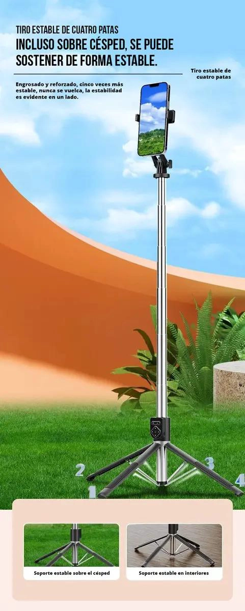 TRIPODE SELFIESTICK P230TK PARA CAMARAS Y CELULARES - 2