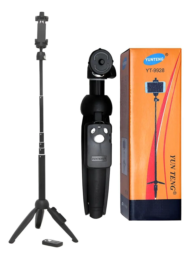 TRIPODE DE PISO AJUSTABLE CON CONTROL REMOTO PARA CELULARES - 1