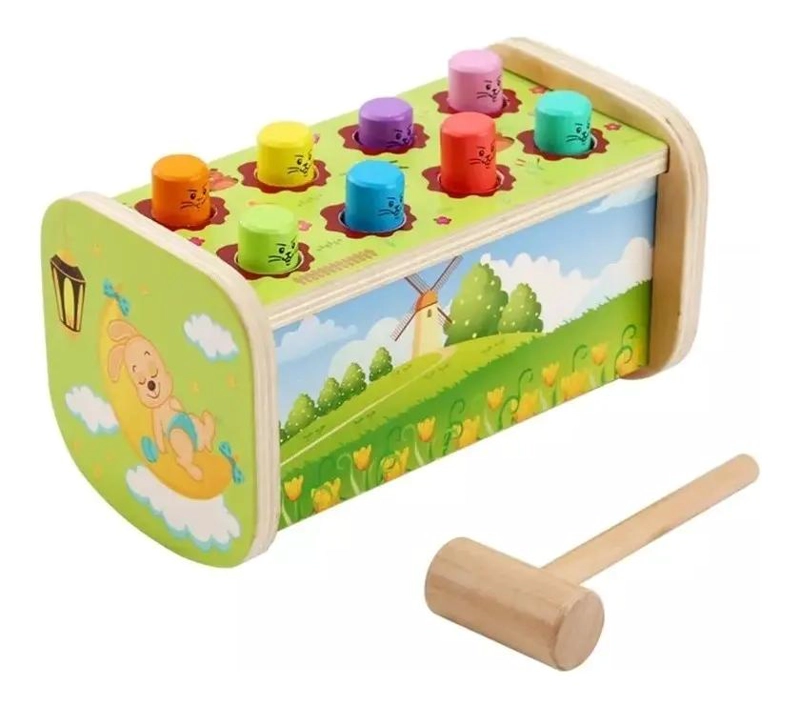 BANCO DE MARTILLO DIDACTICO DE MADERA PARA NIÑOS - 5