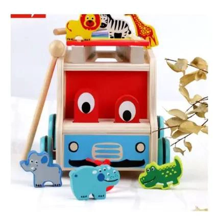 TREN MULTIFUNCIONAL DE MADERA CON XILOFONO Y JUEGO DE ENCAJE - 3