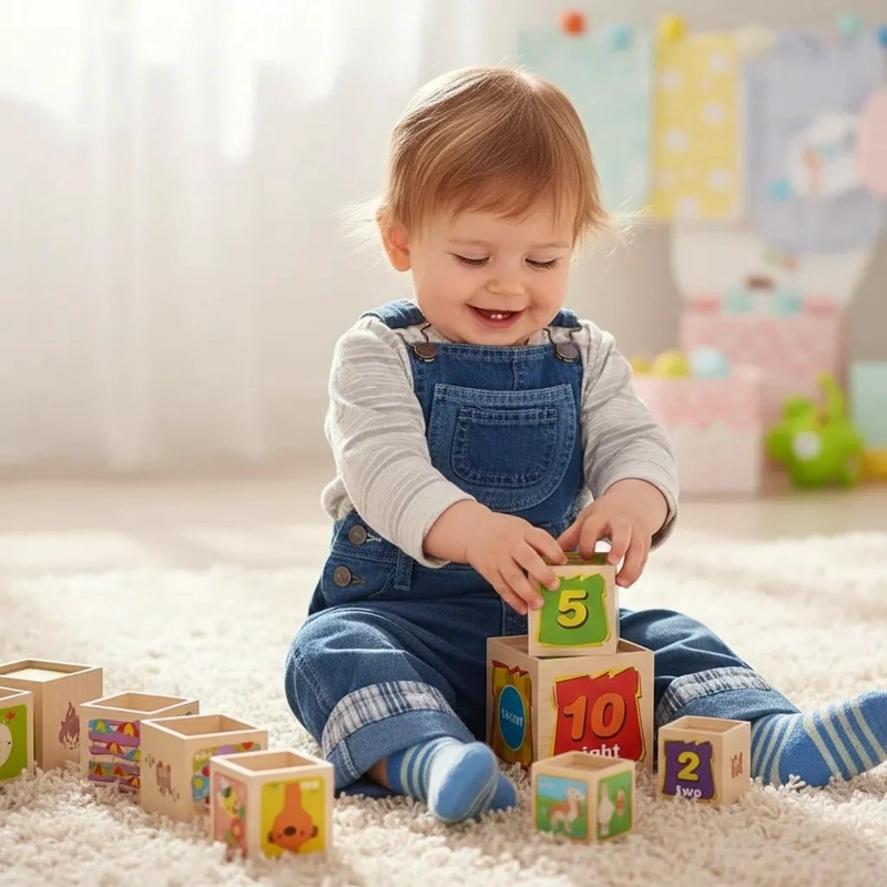 JUEGO DE CUBOS APILABLES DE MADERA PARA NIÑOS - 2