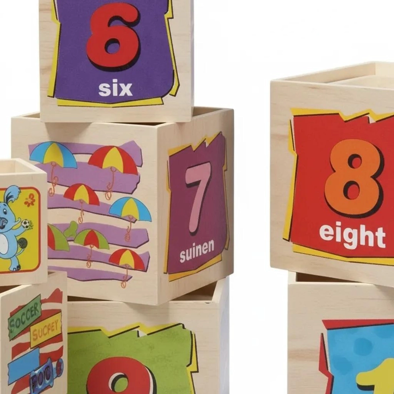JUEGO DE CUBOS APILABLES DE MADERA PARA NIÑOS - 6