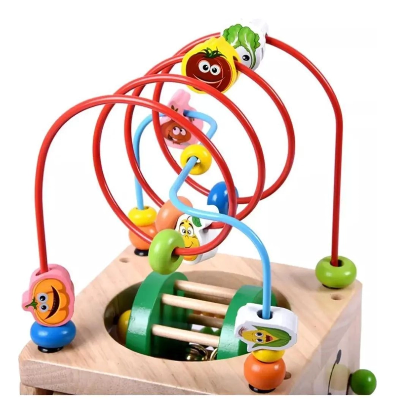 CUBO DE ACTIVIDAD MONTESSORI 6 EN 1 CON LABERINTO EDUCATIVO - 2
