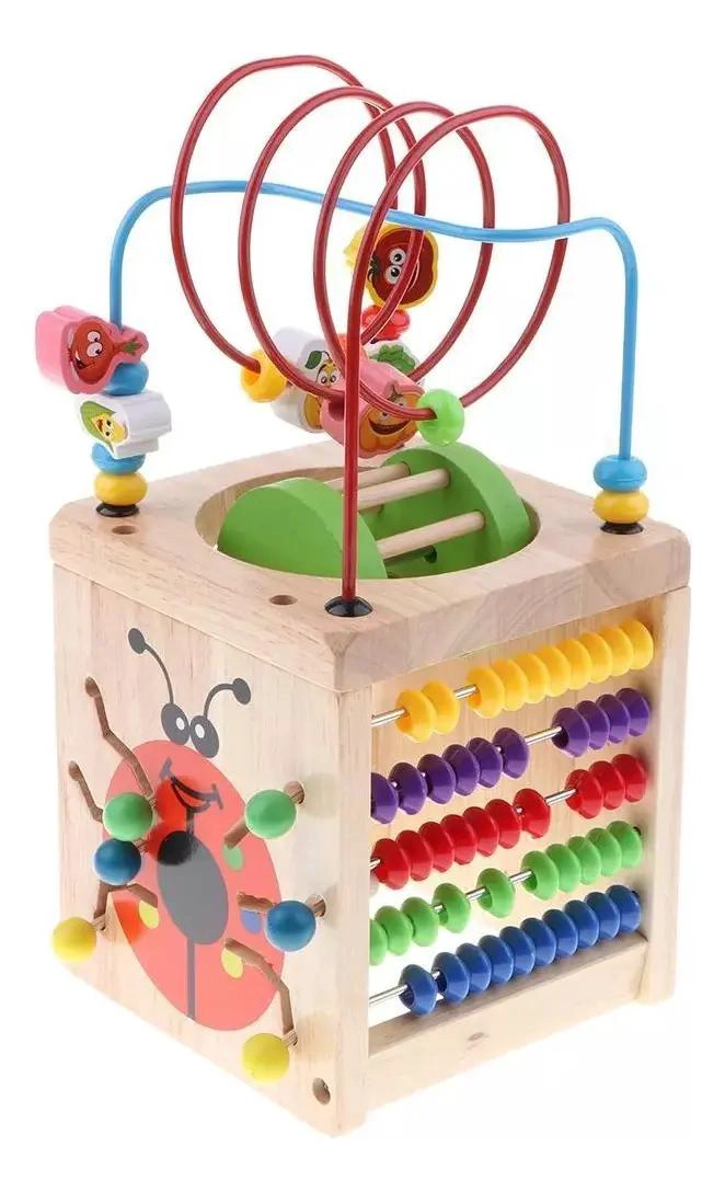CUBO DE ACTIVIDAD MONTESSORI 6 EN 1 CON LABERINTO EDUCATIVO - 4