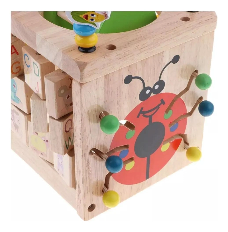 CUBO DE ACTIVIDAD MONTESSORI 6 EN 1 CON LABERINTO EDUCATIVO - 6