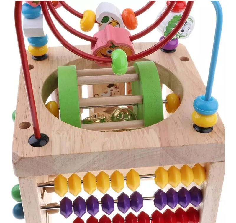 CUBO DE ACTIVIDAD MONTESSORI 6 EN 1 CON LABERINTO EDUCATIVO - 7