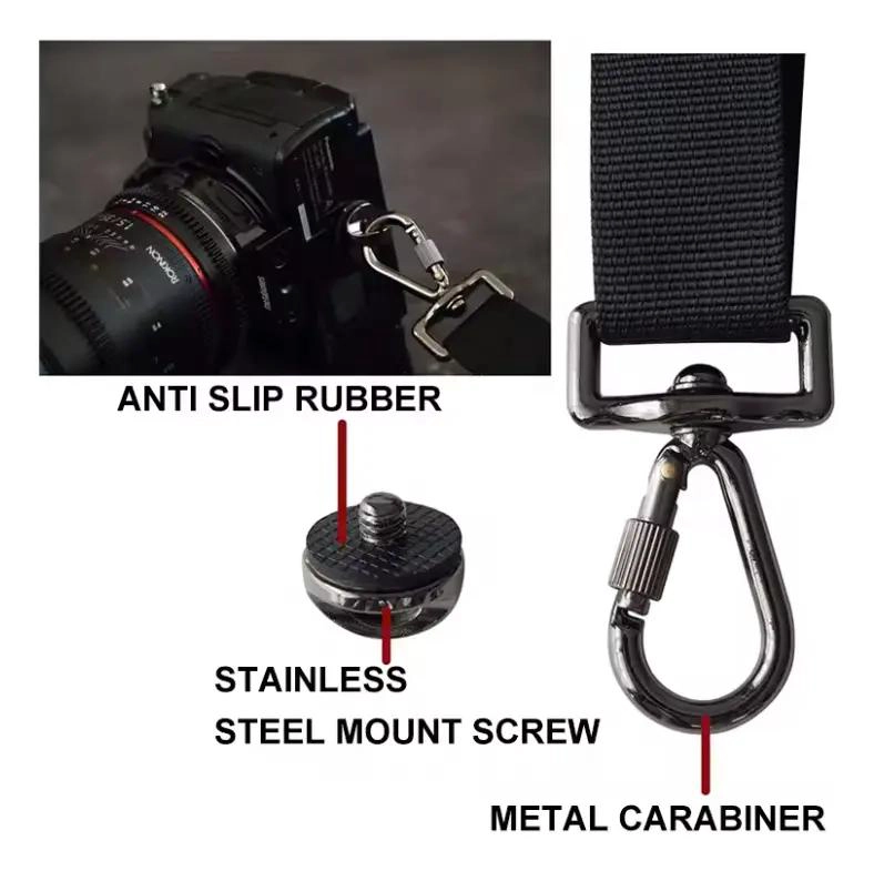 CORREA DE HOMBRO RAPIDA PARA CAMARA DSLR NEGRA - 6