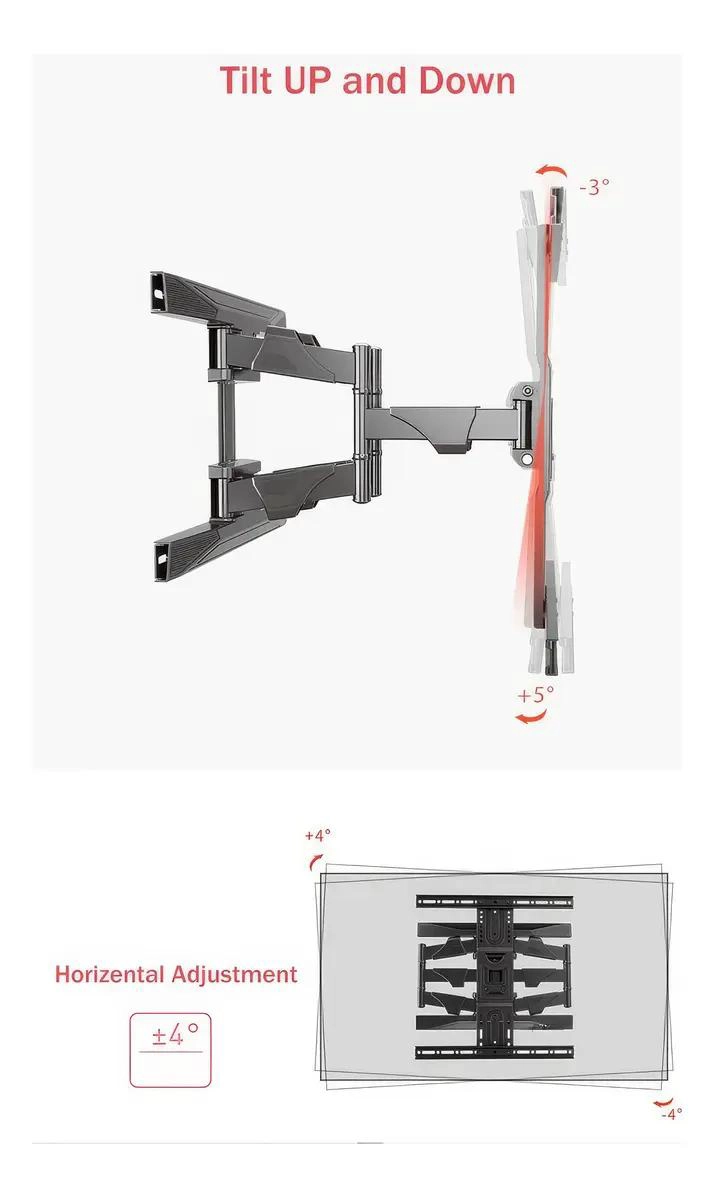 SOPORTE UNIVERSAL PARA TELEVISORES DE 45 A 75 PULGADAS EN COLOR NEGRO - 9