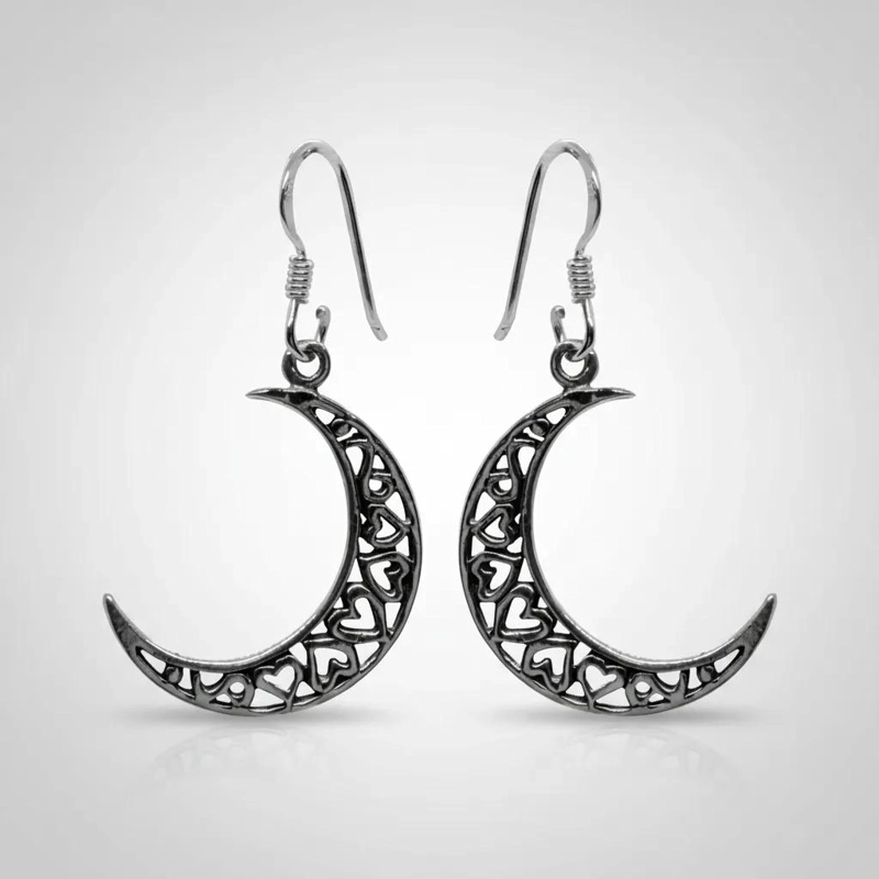 AROS COLGANTES DE PLATA 925 CON DISEÑO MISTICO - 2