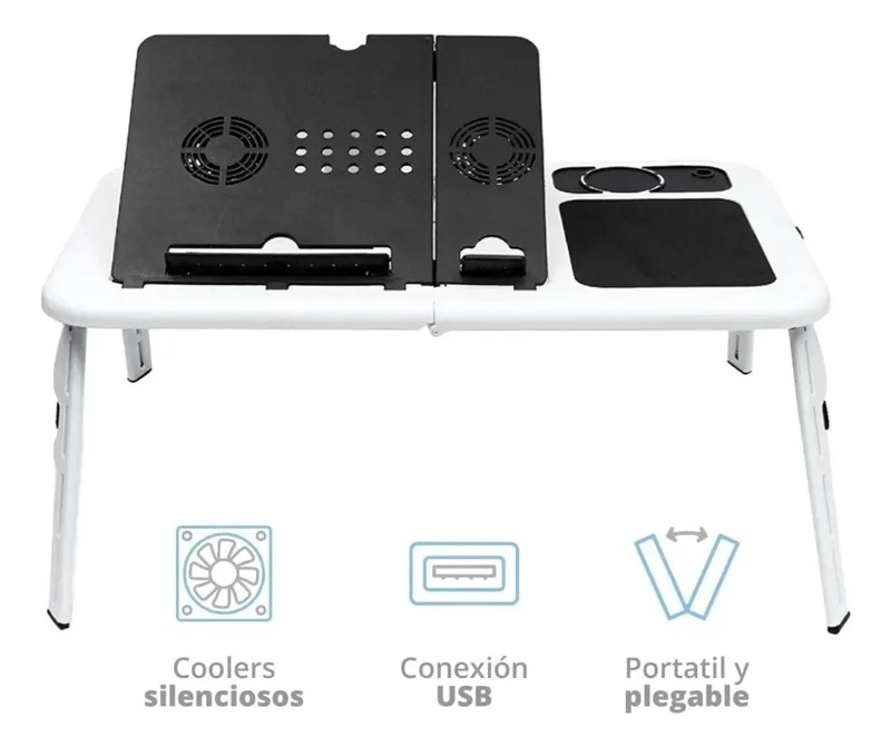 MESA PORTATIL PLEGABLE CON VENTILADOR PARA NOTEBOOKS - 7