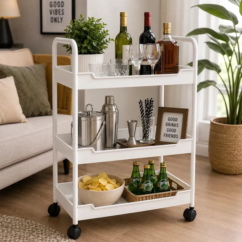 CARRITO ORGANIZADOR MULTIUSO DE 3 NIVELES CON RUEDAS GIRATORIAS - 3