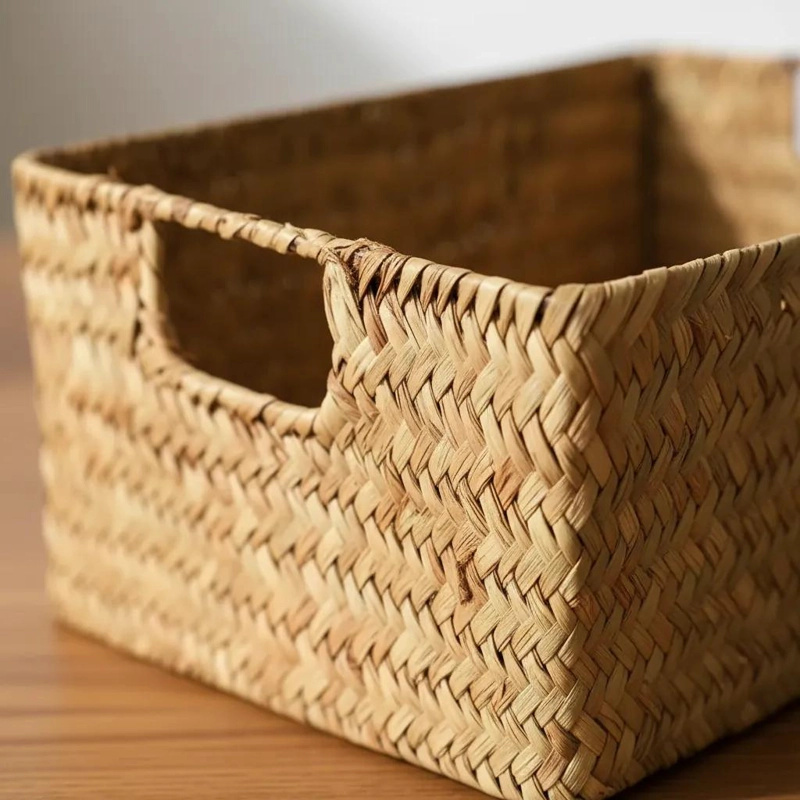CESTA ORGANIZADORA DE MIMBRE PARA ALMACENAMIENTO Y DECORACION - 5