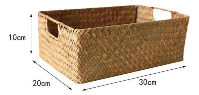 CESTA ORGANIZADORA DE MIMBRE PARA ALMACENAMIENTO Y DECORACION - 7