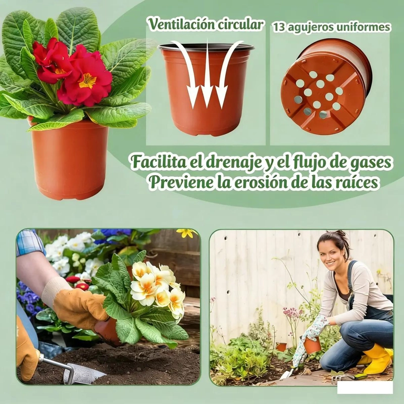 MACETAS FLEXIBLES PARA PLANTULAS DE 15 CM DIAMETRO Y 12 CM ALTURA - 3