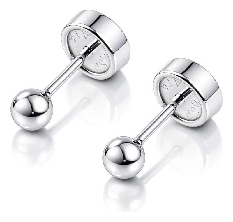 AROS DE PLATA 925 PARA BEBE S CON CIERRE SEGURO - 1