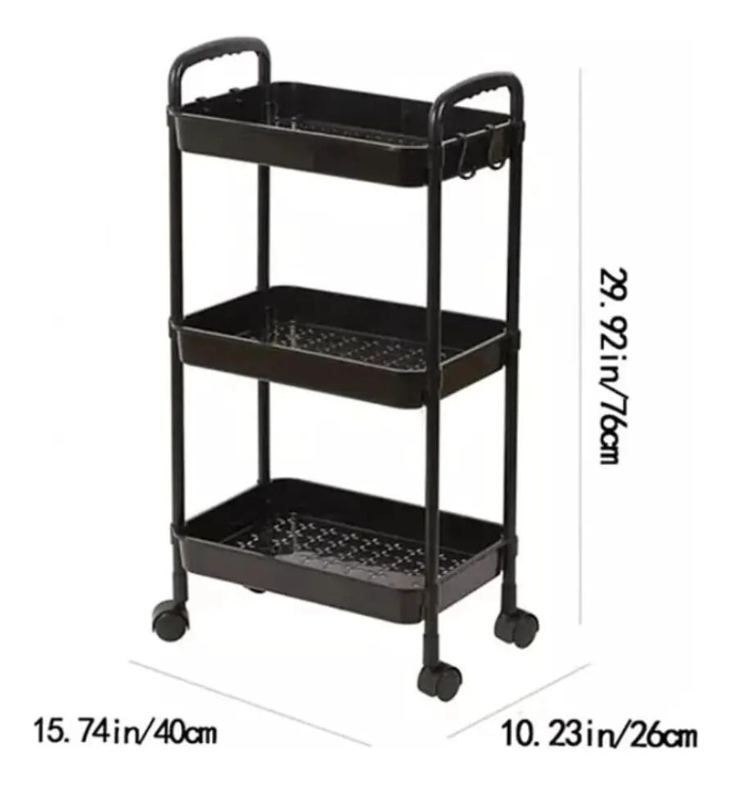 CARRITO ORGANIZADOR MULTIFUNCIONAL DE 3 NIVELES CON RUEDAS - 3