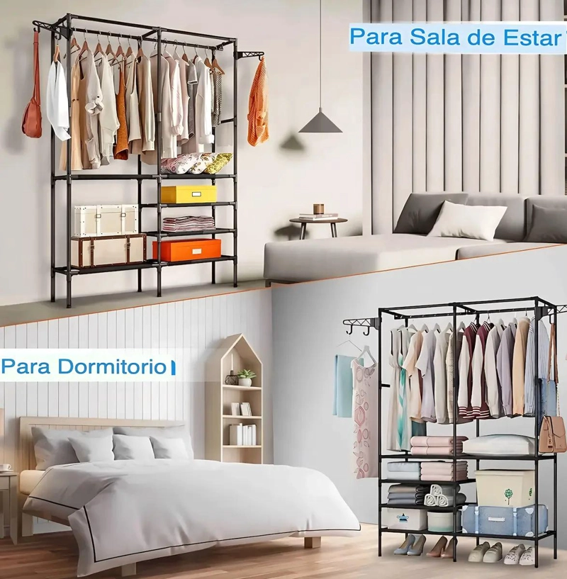 PERCHERO COLGADOR EXHIBIDOR DE ROPA ORGANIZADOR COMPACTO - 7
