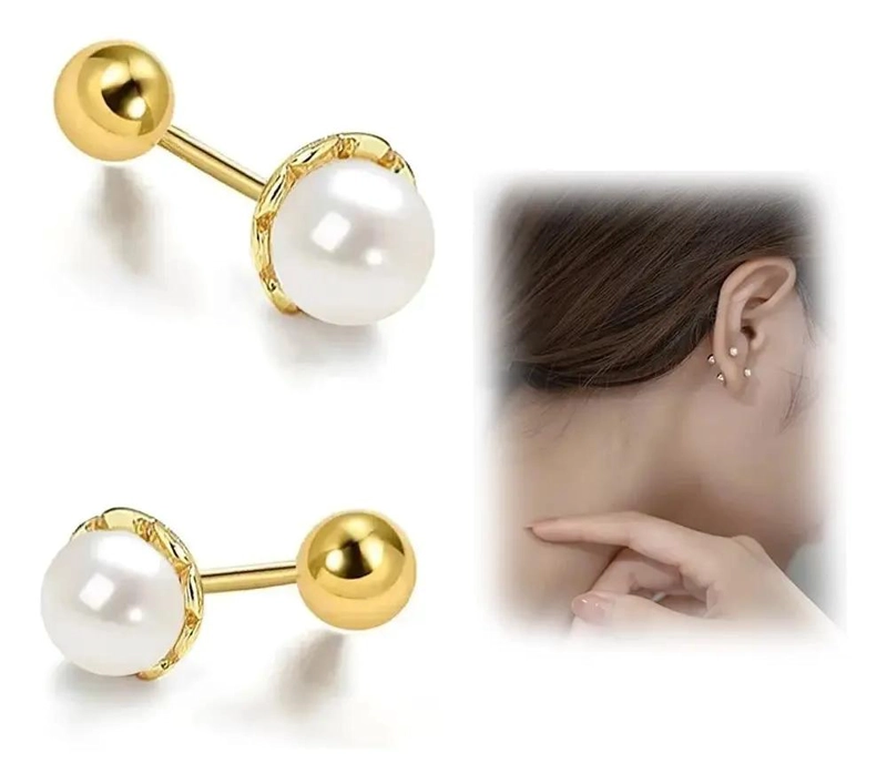 AROS DE ORO DE 18 KILATES PARA BEBE  CON DISEÑO ELEGANTE - 1
