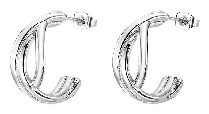 AROS DE ACERO INOXIDABLE 316L PARA MUJER ESTILO URBANO - 1