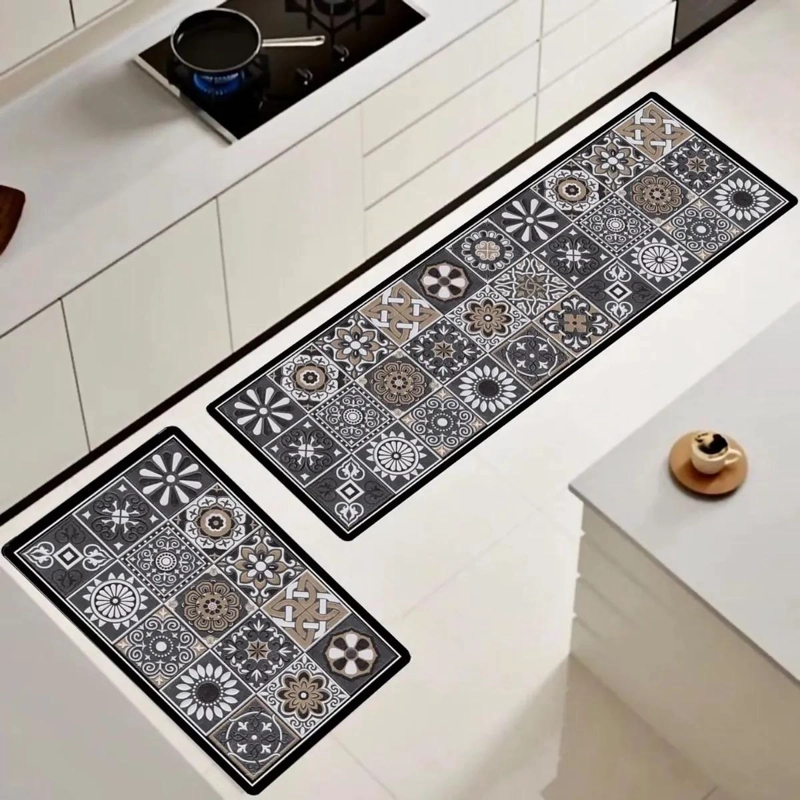 SET DE 2 ALFOMBRAS IMPERMEABLES PARA COCINA 120X40 - 1