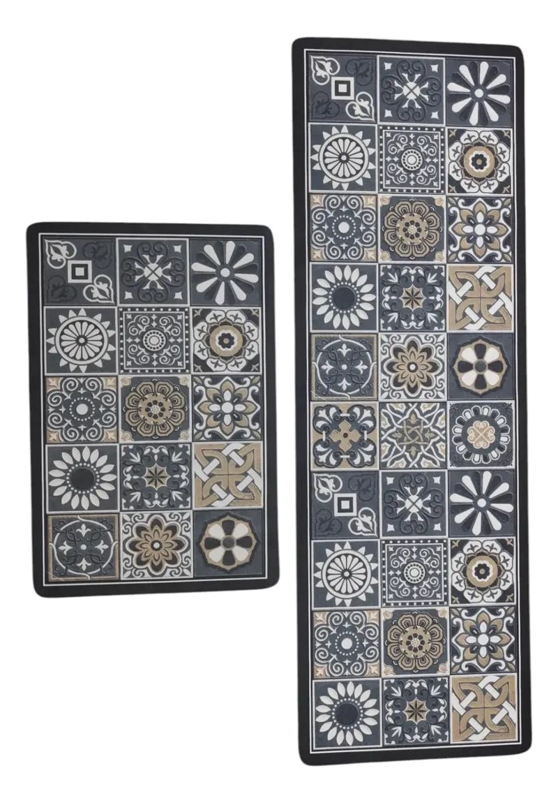 SET DE 2 ALFOMBRAS IMPERMEABLES PARA COCINA 120X40 - 2