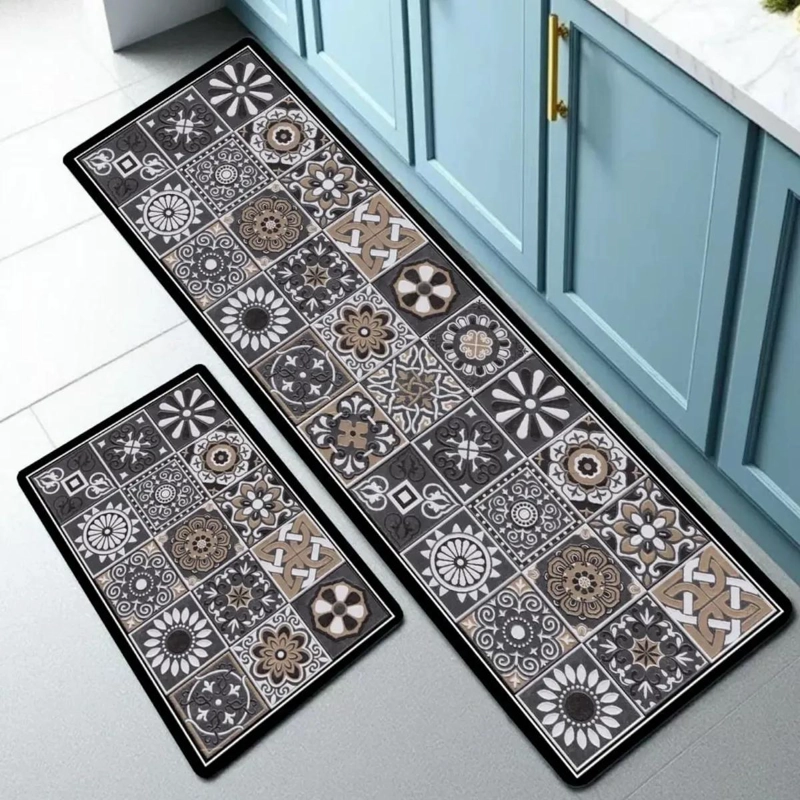 SET DE 2 ALFOMBRAS IMPERMEABLES PARA COCINA 120X40 - 3