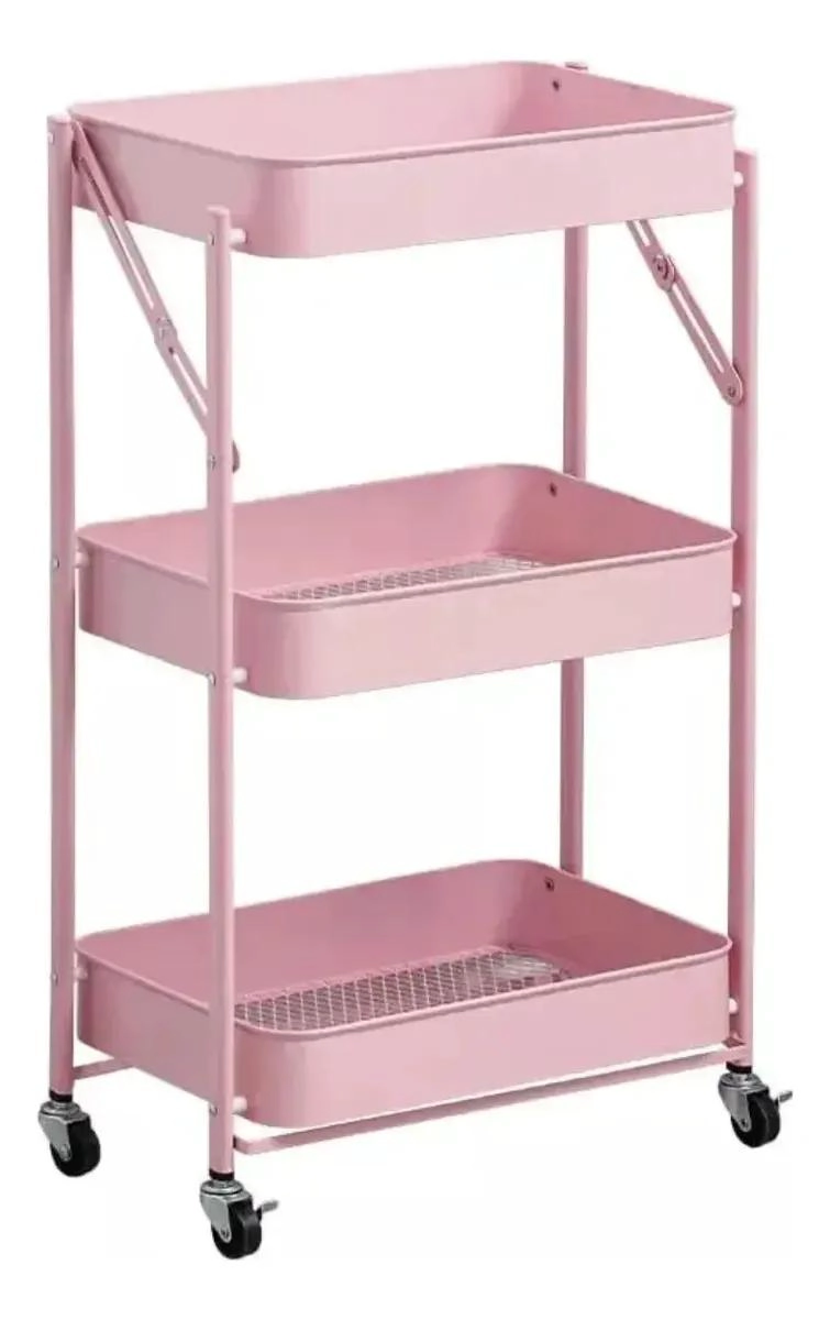 CARRITO PLEGABLE ORGANIZADOR DE 3 NIVELES CON RUEDAS - 1