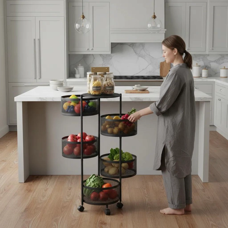 CARRITO ORGANIZADOR GIRATORIO 5 NIVELES PARA COCINA Y HOGAR - 2