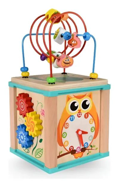 CUBO DIDACTICO DE MADERA CON ACTIVIDADES PARA NIÑOS - 2