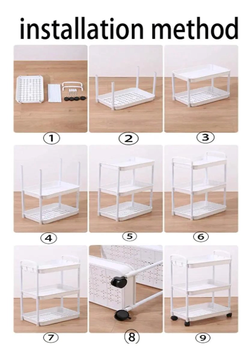 CARRO ORGANIZADOR MOVIL DE 3 NIVELES CON RUEDAS PARA HOGAR - 6