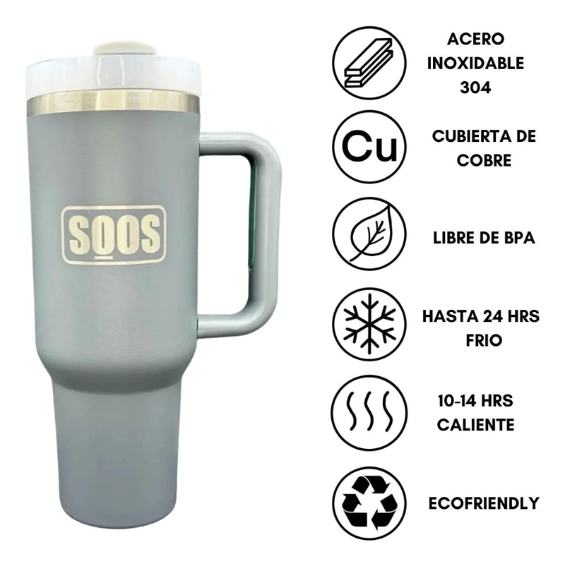 VASO DE ACERO INOXIDABLE TUMBLER 1.2 LITROS PARA BEBIDAS - 4