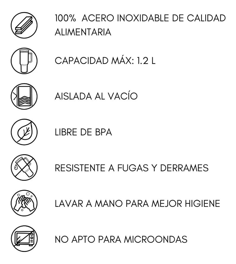 VASO DE ACERO INOXIDABLE TUMBLER 1.2 LITROS PARA BEBIDAS - 9