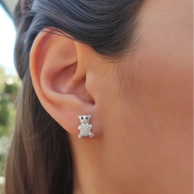 AROS OSO MICRO CIRCON EN PLATA FINA 925 PARA UN ESTILO UNICO - 4