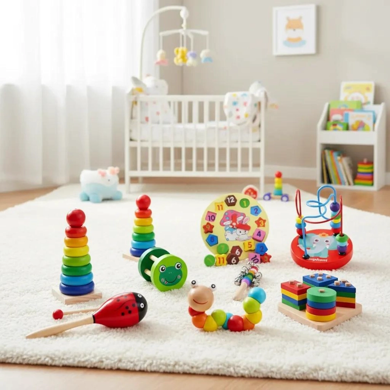 JUGUETES DIDACTICOS DE MADERA PARA APRENDIZAJE INFANTIL PACK 9 - 1