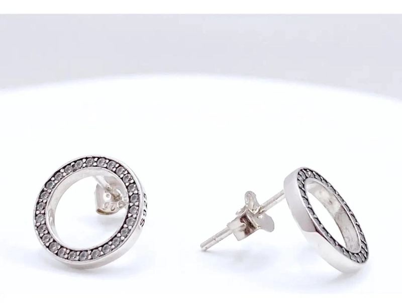AROS CIRCULARES DE PLATA 925 CON CIRCONES BLANCOS - 3