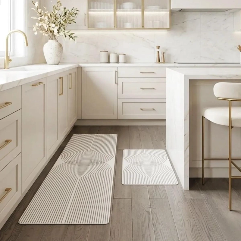 SET DE 2 ALFOMBRAS IMPERMEABLES PARA COCINA 120X40 CM - 1