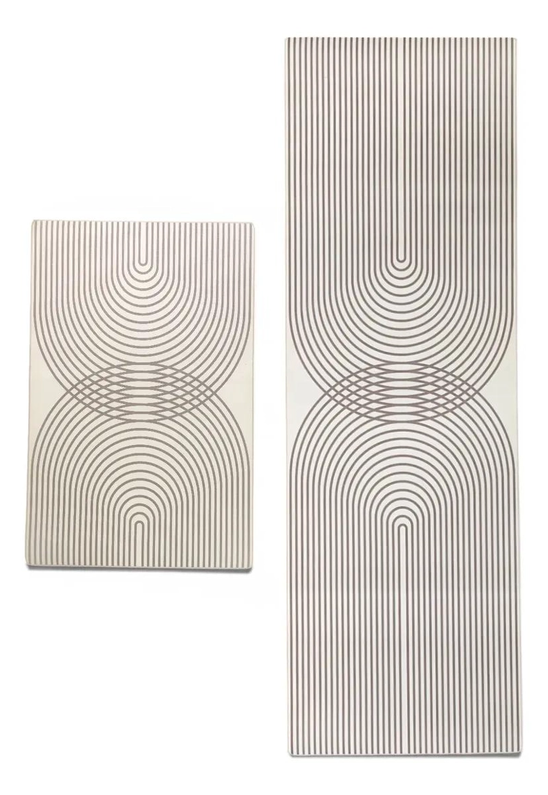SET DE 2 ALFOMBRAS IMPERMEABLES PARA COCINA 120X40 CM - 2