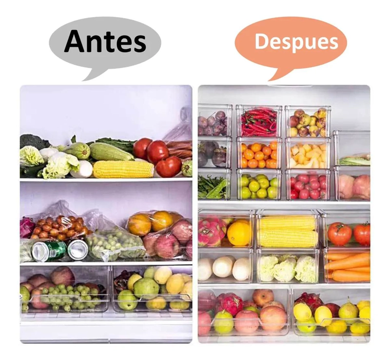 SET DE 7 ORGANIZADORES PARA REFRIGERADOR CON TAPA TRANSPARENTE - 4